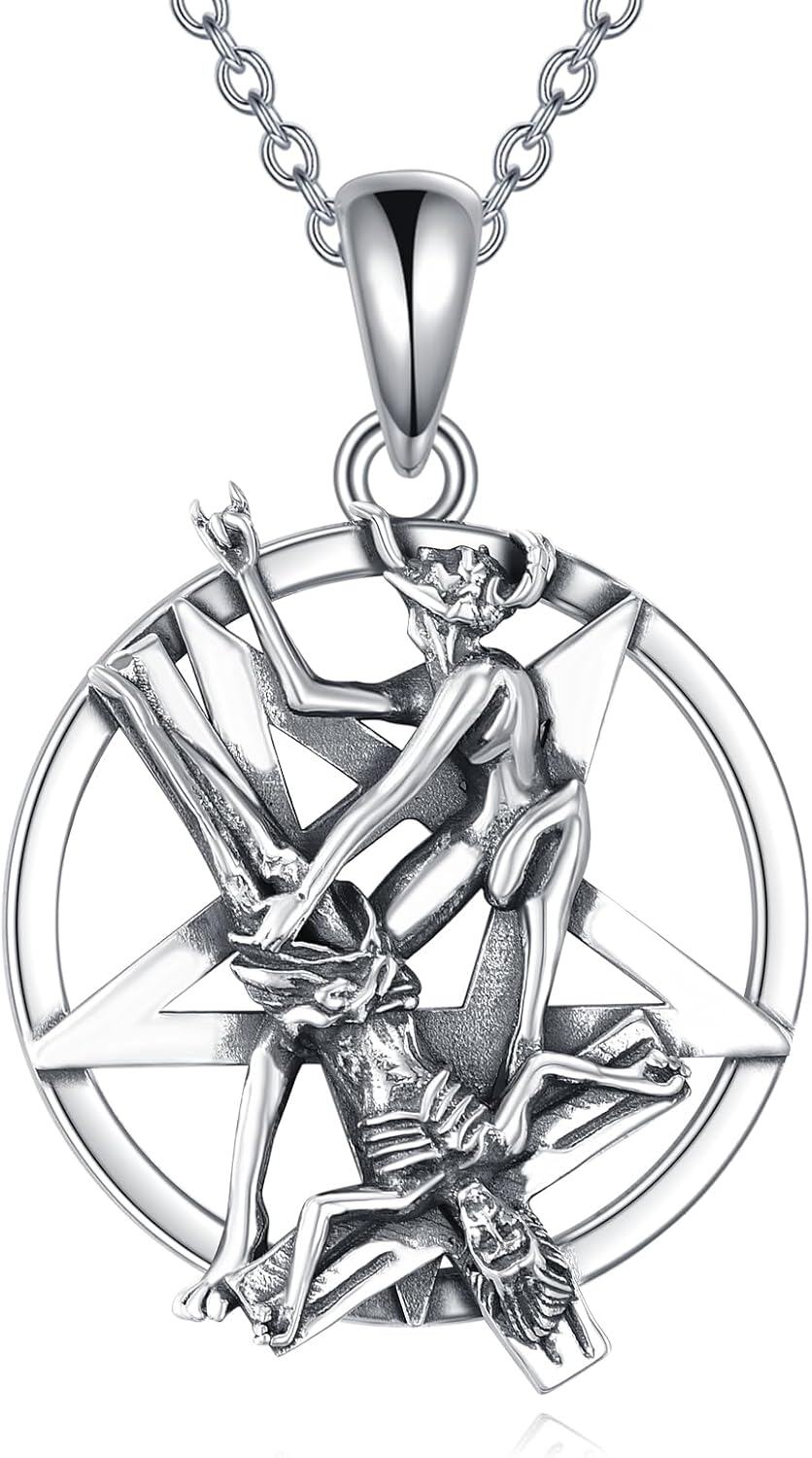 Sterling Silver Norse Viking Pentagram Celtic Knot Gothic Pendant Jewelry-0-0