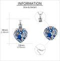 wholesale 925 Sterling Silver Blue Crystal Hummingbird Heart Tear Drop Pendant Urn Keepsake Necklace for Ashes Memorial s for Men & Women-0-4