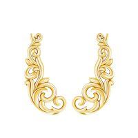 wholesale 925 Sterling Silver Ornate Vine Earring Set-Leaf-gold
