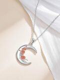 wholesale  Sterling Silver Moon Pendant Birth Flower Necklace for Women -0-37