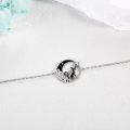 wholesale 925 Sterling Silver Black Enamel Moon Cat Teardrop Anklet for Women-0-4