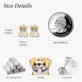 wholesale 925 Sterling Silver Gold Plated Puppy Stud Earrings for Women - Dog Lover Gift-0-2
