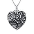 TOUPOP 925 Sterling Silver Heart Urn Necklace For Ashes Memorial Keepsake-0-0