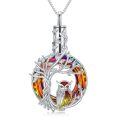 TOUPOP Sterling Silver Crystal Owl/Hummingbird Tree Of Life Pendant Necklace-0-0