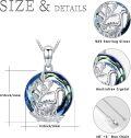 wholesale 925 Sterling Silver Blue Crystal Tree of Life with Dinosaur Pendant Necklace for Women and Girls-0-5