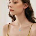 wholesale 925 Sterling Silver Teardrop Turquoise Mermaid Pendant Necklace for Women-0-2