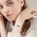 wholesale 925 Sterling Silver Round Purple Amethyst Zircon Vintage Rose Birthstone Bracelet for Women-0-2