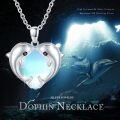 wholesale 925 Sterling Silver Blue Crystal Dolphin Pendant Necklace for Women Ocean Life s-0-6