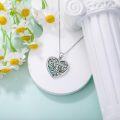 wholesale 925 Sterling Silver Abalone Shell & Diamond Tree of Life Heart Pendant Necklace for Women-0-2