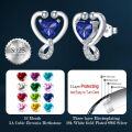 wholesale 925 Sterling Silver 12 Months Birthstone Stethoscope Heart Stud Earrings for Women-0-4