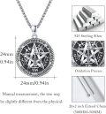 wholesale 925 Sterling Silver Tetragrammaton Pentagram Pendant Amulet Necklace with Rope Edge and Symbols -0-4