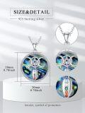 wholesale 925 Sterling Silver Metal Opal Triple Moon Pentagram Necklace with Chakra Stones Gift for Her-0-1