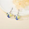 wholesale 925 Sterling Silver Heart-Shaped Volleyball Dangle Earrings for Women's Sport Lovers Gift-0-2