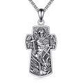 wholesale 925 Sterling Silver Guardian Angel Cross Necklace with Chain - Religious s for Men & Women-0-0