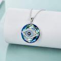 wholesale 925 Sterling Silver Blue Crystal Evil Eye Pendant Necklaces for Women - Protection & Good Luck s-0-2