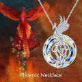 wholesale 925 Sterling Silver Round Crystal Phoenix Pendant Necklace s for Women-0-4