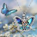 wholesale 925 Sterling Silver & Abalone Shell Butterfly Urn Necklace for Ashes, Cremation Jewelry, Memorial Gift for Women-0-4