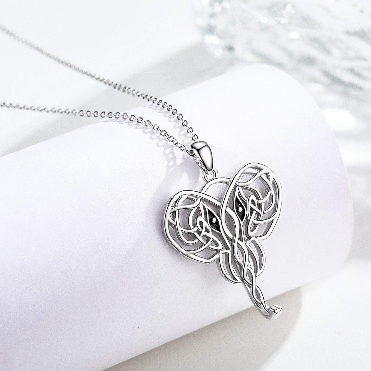  Sterling Silver Elephant Pendant Necklace for Women Lucky Animal Jewelry Gift -0-3