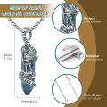 wholesale 925 Sterling Silver Blue Quartz Saint Michael Angel Protect Us Pendant Necklace-0-3
