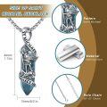 wholesale 925 Sterling Silver Saint Michael Archangel Teal Crystal Point Pendant Necklace-0-3