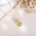wholesale 14K Gold Diamond Heart Pendant Necklace with Chain for Women-0-3