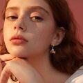 wholesale 925 Sterling Silver Heart-Shaped Red Crystal Cherry Drop Earrings for Women Gift-0-5