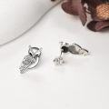 wholesale 925 Sterling Silver Owl Stud Earrings for Women and Girls - 8mm x 7mm-0-1