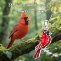 wholesale 925 Sterling Silver Cardinal Necklace – Divine Messenger Symbol, Memorial Jewelry for Women, Spiritual Keepsake Gift-0-5