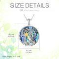 wholesale Sterling Silver Crystal Abalone Shell Animal Pendant Tree of Life Necklace-0-14