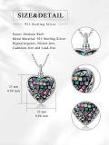 wholesale TOUPOP Heart Locket Necklace/urn Necklace For Ashes 925 Sterling Silver Rose Flower Abalone Shell Jewelry Gifts For Women -0-3