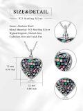 TOUPOP 925 Sterling Silver Abalone Shell Heart Locket Urn Necklace-0-3
