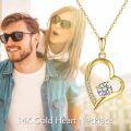 wholesale 14K Gold Heart Necklace - Simple Elegant Design, Perfect Gift for Women, Daily Wear, Party & Office, 24.3x14.3mm-0-1