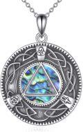 wholesale 925 Sterling Silver Abalone Shell Triquetra Pentagram Ankh Cross Heart Pendant Necklaces for Women-0-0