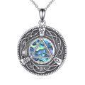 wholesale 925 Sterling Silver Abalone Shell Triquetra Pentagram Ankh Cross Heart Pendant Necklaces for Women-0-0