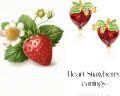wholesale 925 Sterling Silver Heart-Shaped Strawberry Stud Earrings with Green Leaves and Red Crystal Accents for Women's Fashion  Ideas-0-5