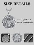 wholesale 925 Sterling Silver Onyx Witch's Knot Tetragrammaton Hecate Lilith Pendant Necklaces for Women Gothic Triple Moon Goddess Jewelry 24 Chain-0-2