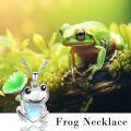 wholesale 925 Sterling Silver Green Leaf Heart Frog Pendant Necklace-0-7