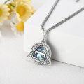 wholesale 925 Sterling Silver Abalone Shell Triangle Pendant Necklace for Women Girls-0-4