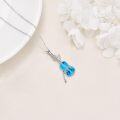 wholesale 925 Sterling Silver Opal Violin Bow Pendant Necklace for Women-0-8