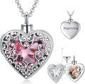 wholesale 925 Sterling Silver & Stone Butterfly Urn Necklace for Ashes - 2 in 1 Cremation Jewelry with Photo Locket, Memorial Keepsake for Loved Ones/Pets-0-0