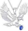 wholesale  Sterling Silver Lab Grown Diamond Eagle Necklace Pendant for Women -0-5