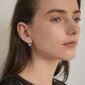 wholesale 925 Sterling Silver Black Square Hoop Earrings Elegant Design-0-3