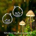 wholesale 925 Sterling Silver Mushroom Hoop Earrings - Nature Inspired  for Her-0-2