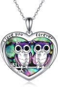 wholesale 925 Sterling Silver Owl Family Pendant Necklaces for Mom Dad Kids-0-0