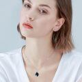 wholesale 925 Sterling Silver Black Onyx Vine Leaf Pendant Necklace For Women-0-1