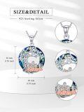 wholesale 925 Sterling Silver Blue Crystal Family Tree Pendant Necklaces for Mom Dad Daughter Son-0-5