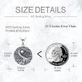 wholesale 925 Sterling Silver Yin Yang Pendant with Black Stone and Leaf Design Chain for Women Men  47cm Length-0-3