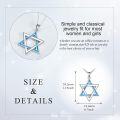 wholesale 925 Sterling Silver Blue Opal Star of David Hexagram Pendant Necklace for Women Gifts-0-4