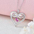 wholesale 925 Sterling Silver Birthstone Infinity Heart Necklace 20 Women s Jewelry Gift-0-2