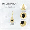wholesale 925 Sterling Silver Filigree Teardrop Black Onyx Leverback Earrings for Women - Vintage Inspired  Ideas-0-4